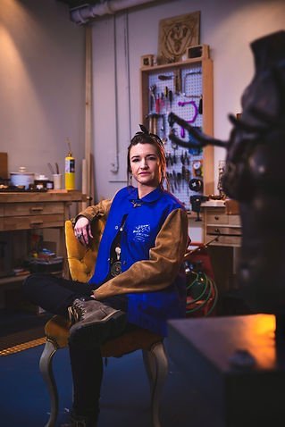 Rebecca Wallace in her studio
